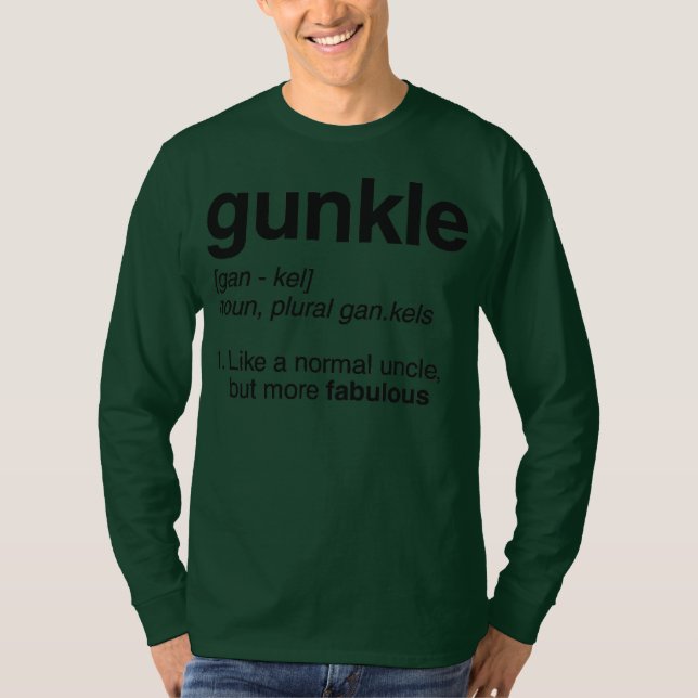 Camiseta Gunkle Dictionary Definition Engraçado Gay Tio (Frente)