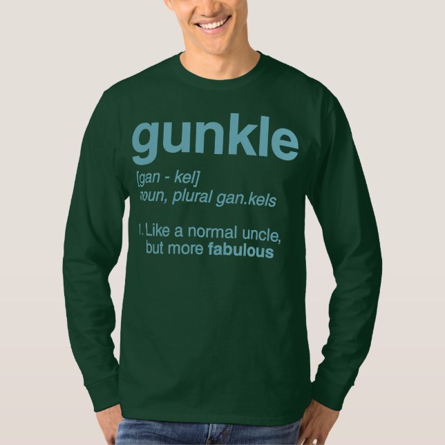 Camiseta Gunkle Dictionary Definition Engraçado Gay Tio (Frente)