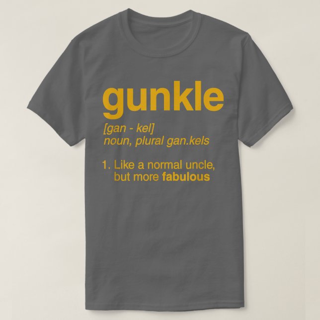 Camiseta Gunkle Dictionary Definition Funny Gay Uncle Pride (Frente do Design)
