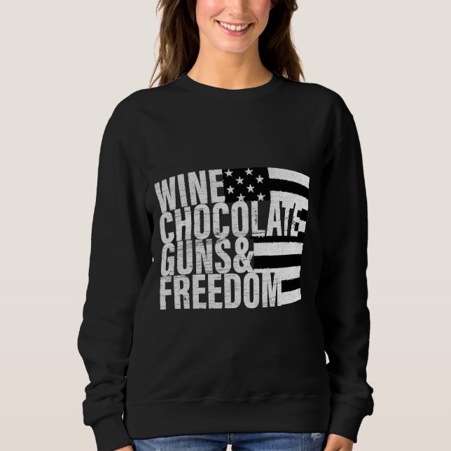 Camiseta Gúns De Chocolate De Vinho &Amp Liberdade Mulheres (Frente)