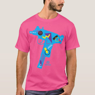 Camiseta Guns Dot Com Uzi Anos 80 Retrowave