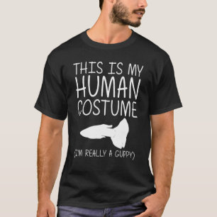 Camiseta Guppy Easy Halloween Costume Humano Peixe Arco-Íri