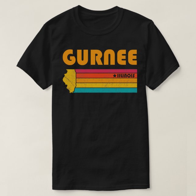 Camiseta Gurnee Illinois Vintage angustiou Souvenir (Frente do Design)