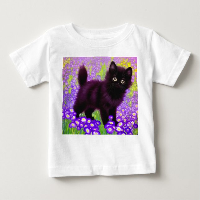 Camiseta Gustav Klimt Black Kitten (Frente)