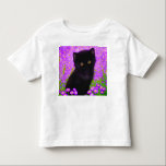 Camiseta Gustav Klimt Cat<br><div class="desc">Toddler T-Shirt com um gato Gustav Klimt! Este gatinho fluffy fica num campo verde de flores roxas. Um presente perfeito para amantes de gatos e entusiastas de arte austríacos!</div>