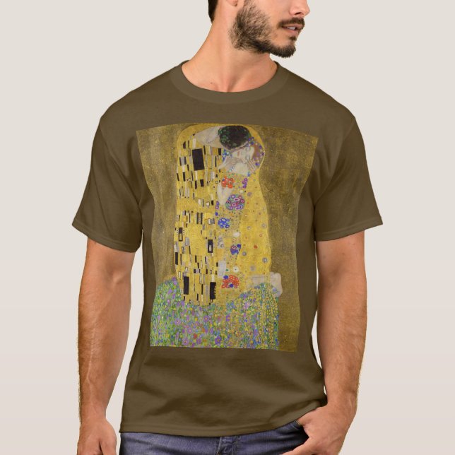 Camiseta Gustav Klimt é a pintura de beijo (Frente)