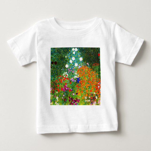 Camiseta Gustav Klimt , “ Farmhouse garden ” (Frente)