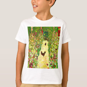 Camiseta Gustav Klimt Garden com Galinhas