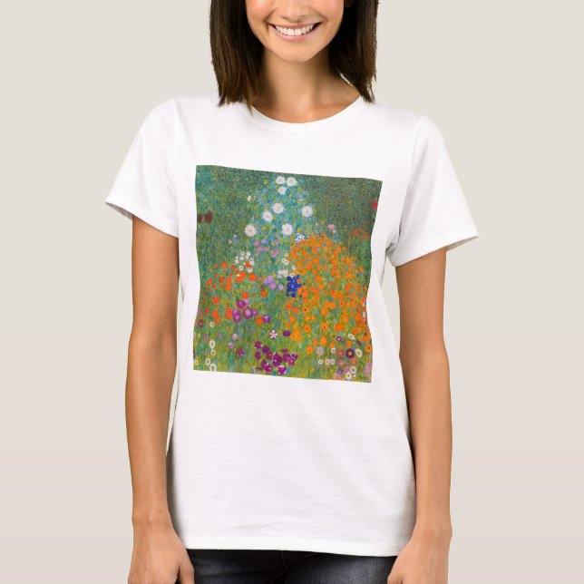 Camiseta Gustav Klimt - Jardim de Flores (Frente)