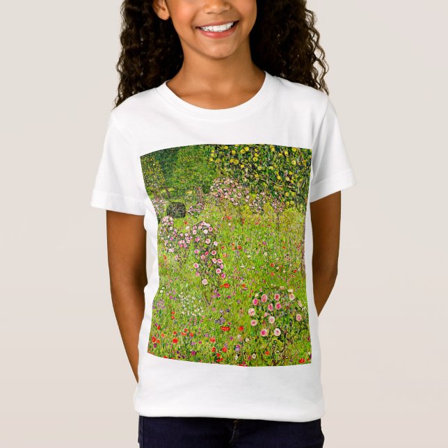 Camiseta Gustav Klimt Orchard com Rosas (Frente)