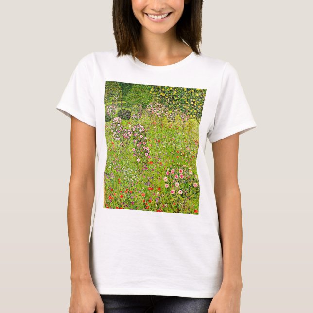 Camiseta Gustav Klimt Orchard com Rosas (Frente)