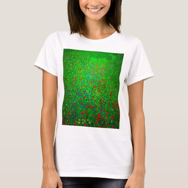 Camiseta Gustav Klimt Poppy Field (Frente)