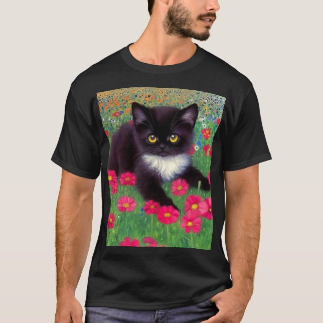 Camiseta Gustav Klimt Tuxedo Cat (Frente)