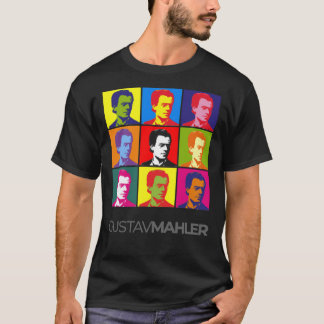 Camiseta Gustav Mahler pop-art retrato poster Clássico T-Sh