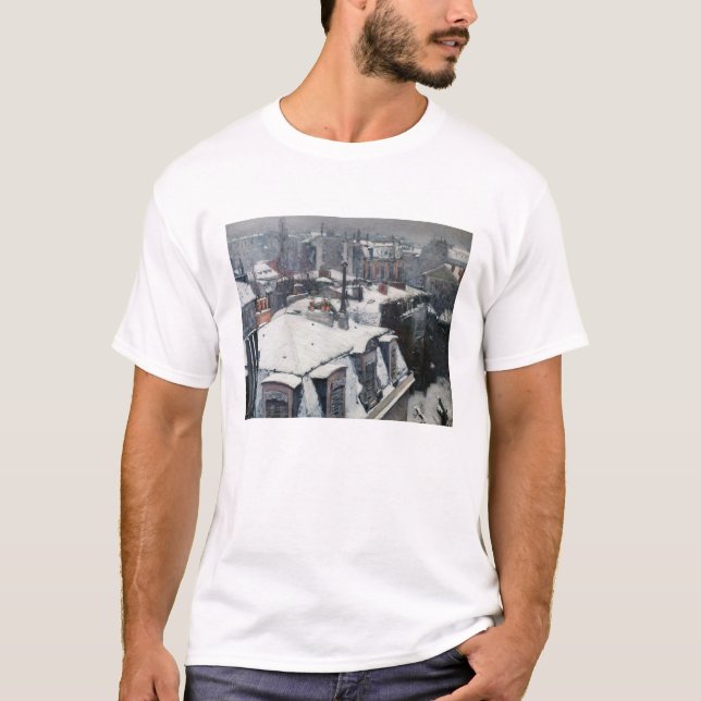 Camiseta Gustave Caillebotte - Telhados na neve (Frente)