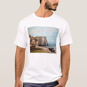 Camiseta Gustave Courbet - Cliff no Etretat após a tempest