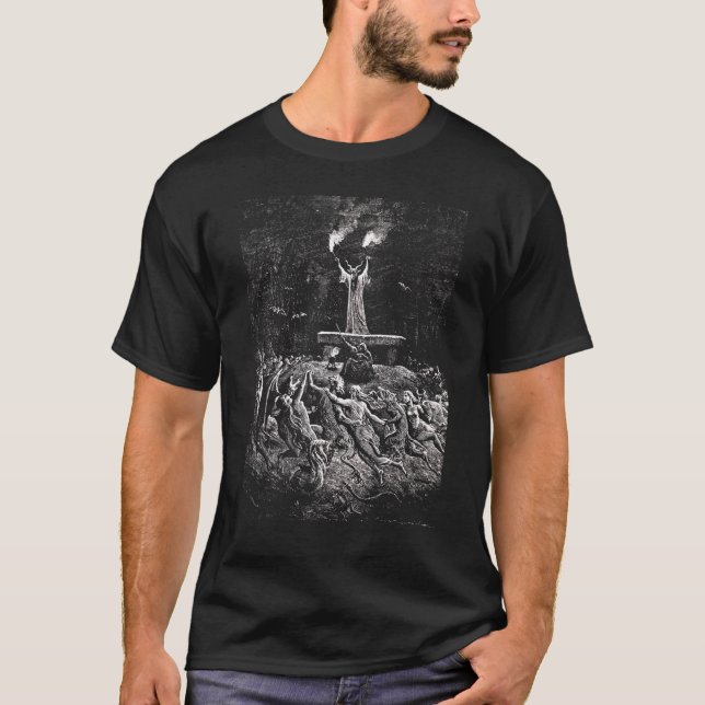 Camiseta Gustave Dore Bruxas Dançando Em Um Banheiro (Frente)