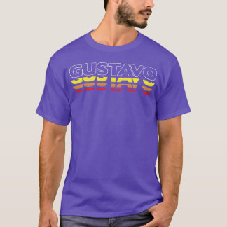 Camiseta Gustavo Primeiro Nome Divertido Vintage Pôr do Sol