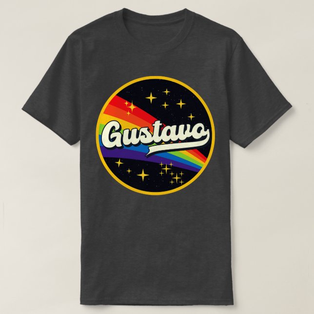 Camiseta Gustavo Rainbow No Space Vintage Style (Frente do Design)