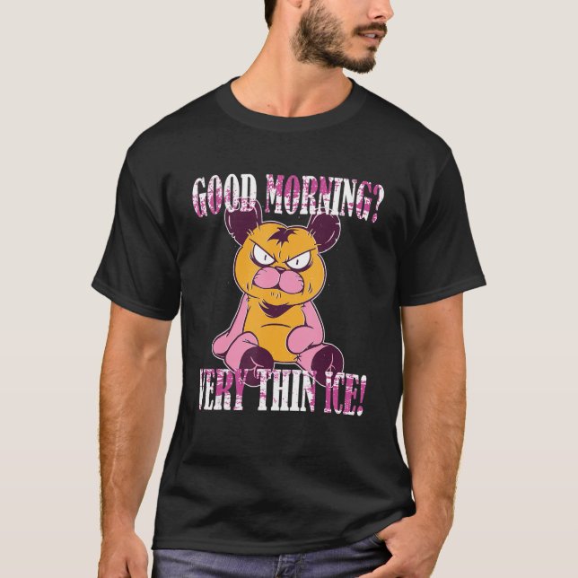 Camiseta Guten Morgen Muito fino gelo Morgenmuffel Ursinho  (Frente)