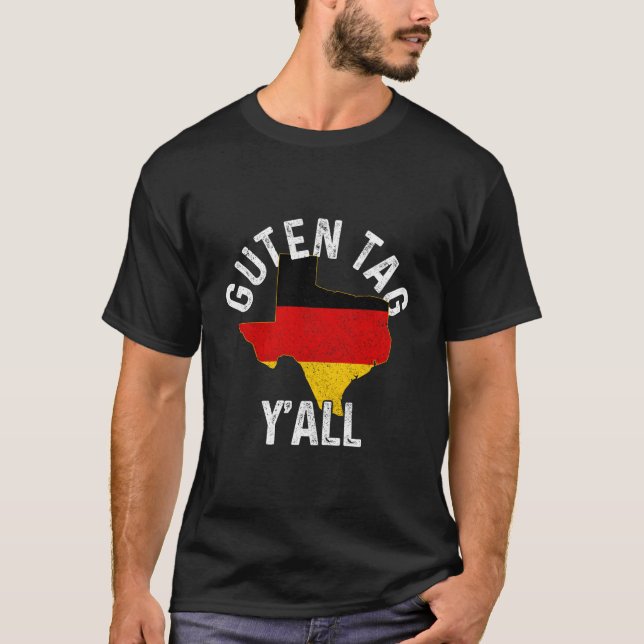 Camiseta Guten Tag Y'All Texas Gery Oktoberfest Ger (Frente)