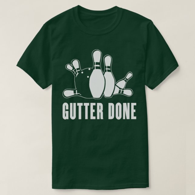 Camiseta Gutter feito para Bowlers e Equipes de Boliches (Frente do Design)