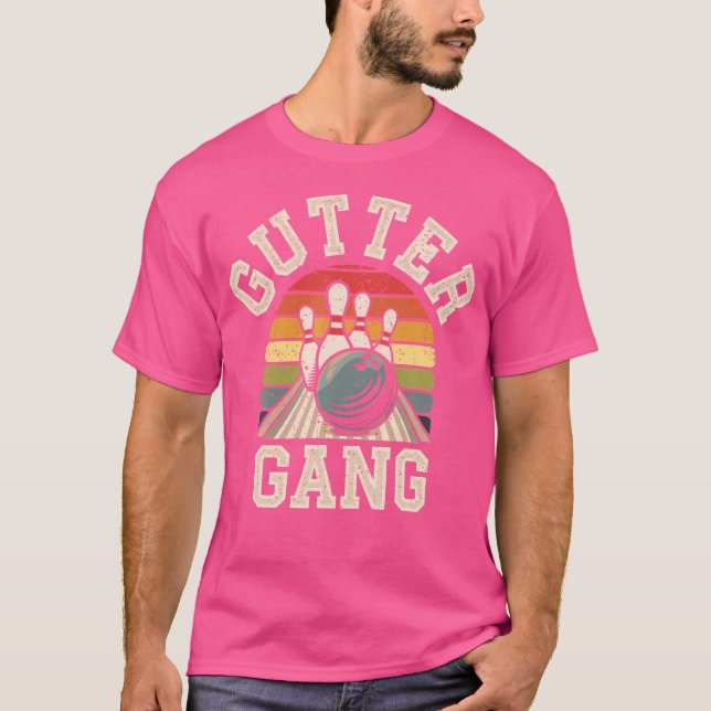 Camiseta Gutter Gang Boliche Engraçado Bowler (Frente)