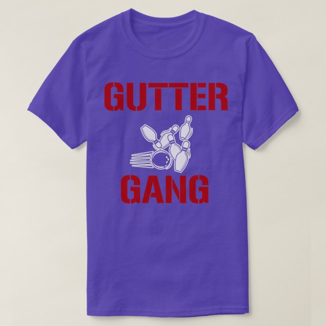 Camiseta Gutter Gang Bowl Boliche Engraçada Bowler T (Frente do Design)