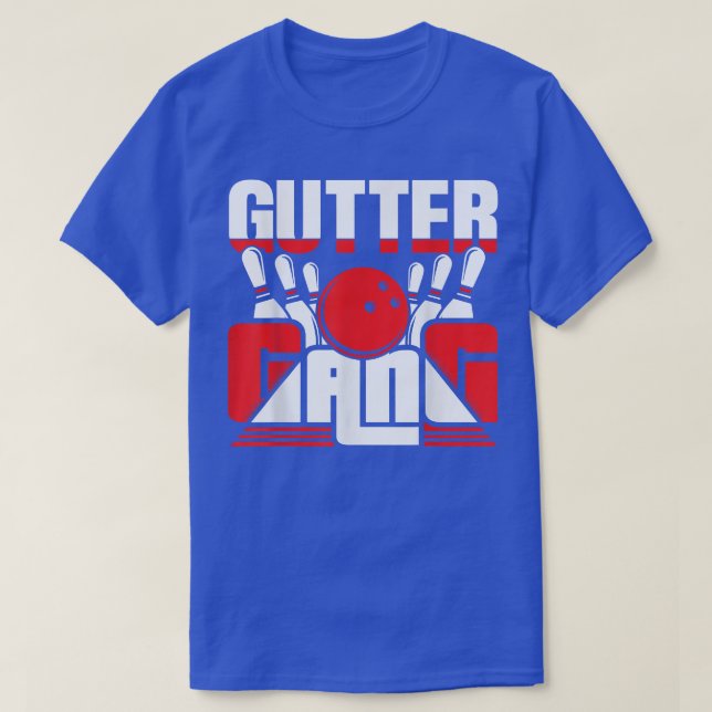 Camiseta Gutter Gang Equipe da Boliche Bowler Engraçado (Frente do Design)