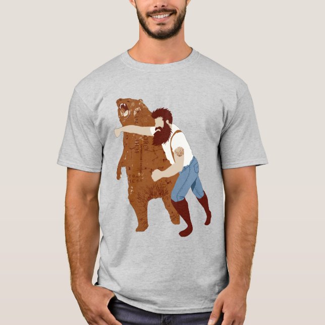 Camiseta Guy Punching Bear (Frente)