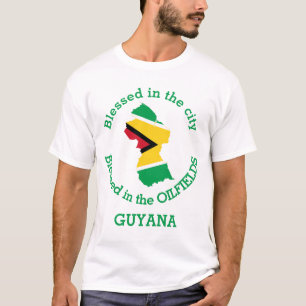Camiseta GUYANA Abençoado Nos Oilfields Personalizados