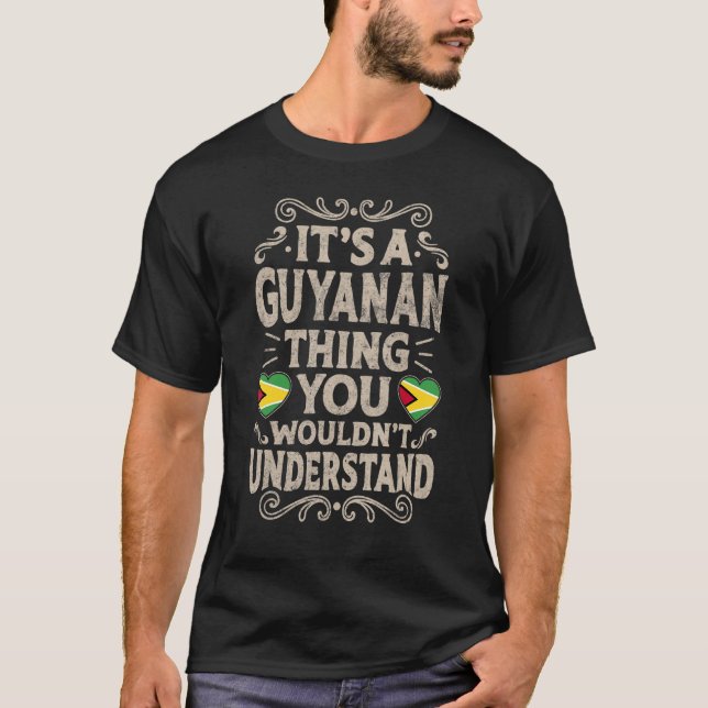 Camiseta Guyana Flag Orgulhava Homens e Mulheres da Guiana  (Frente)