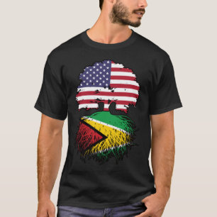 Camiseta Guyana Guyanese American Tree Roots Flag