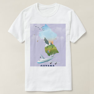 Camiseta Guyana ilustrou o poster do mapa