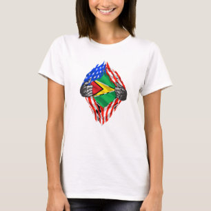 Camiseta Guyana Roots Usa Bandeira Patriótica Patriótica Gu