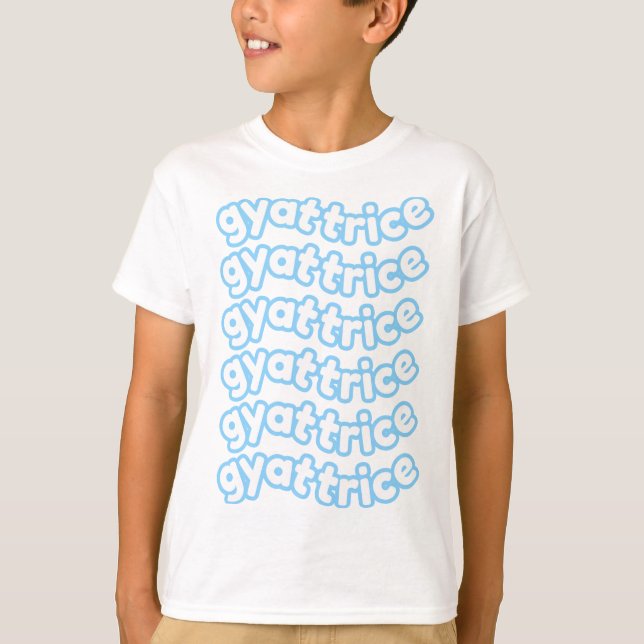 Camiseta @gyattrice Logotipo Pastel Blue Kid (Frente)