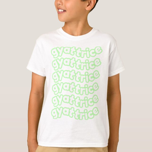 Camiseta @gyattrice Logotipo Pastel Green Kid (Frente)
