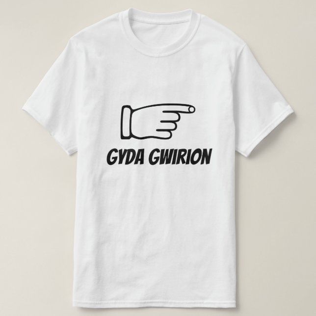Camiseta gyda gwirion | com estúpido em galês (Frente do Design)