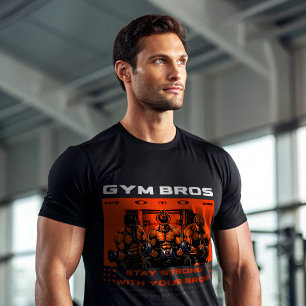 Camiseta Gym Bros Motivação de Treino de Fratern