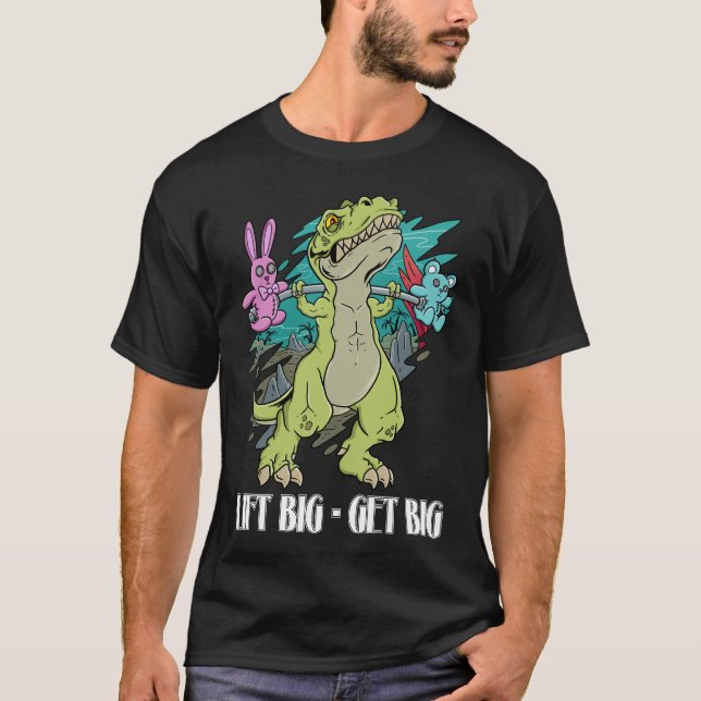 Camiseta Gym Dinossaur: Levante-se grande, fique grande, go (Frente)