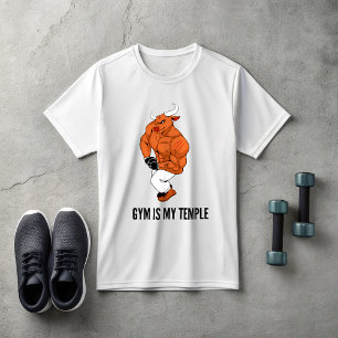 Camiseta Gym É Meu Templo Touro   Musculação