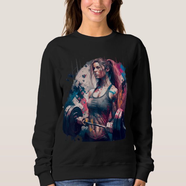 Camiseta Gym Girl Women Fitness Weightlifting Bodybuilding  (Frente)