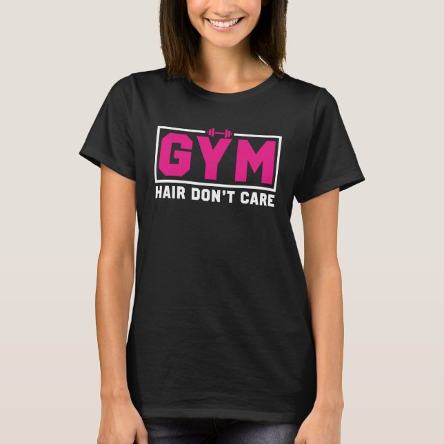 Camiseta Gym Hair Gym Workout Fitness Weightlifting For Wom (Frente)