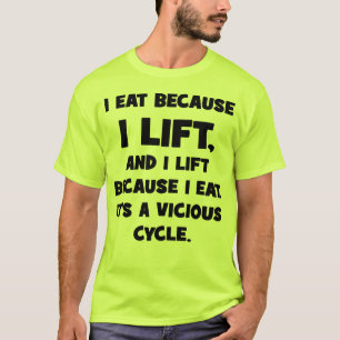 Camiseta Gym Humor - Eu Como Porque Levanto