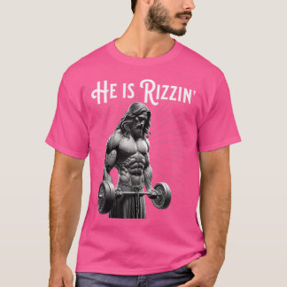 Camiseta Gym Levantando Músculos Estampados Ele Está Rizzin