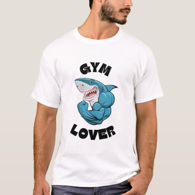 Camiseta Gym Lover Shark – Poder Muscular (Frente)