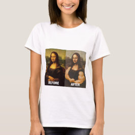 Camiseta Gym Mona Lisa Antes e Depois Humor Fitness
