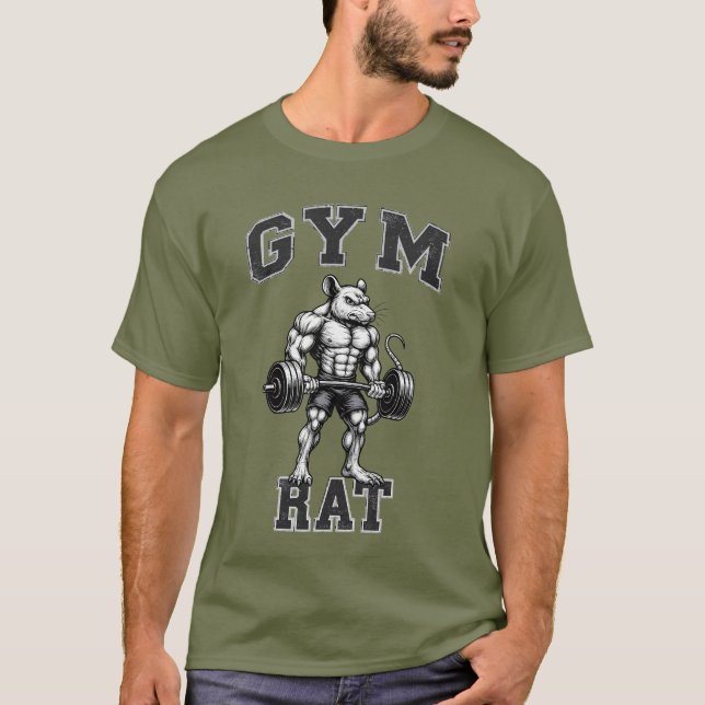 Camiseta Gym Rat Deadlift - Lifting Humor - Bodybuilding (Frente)