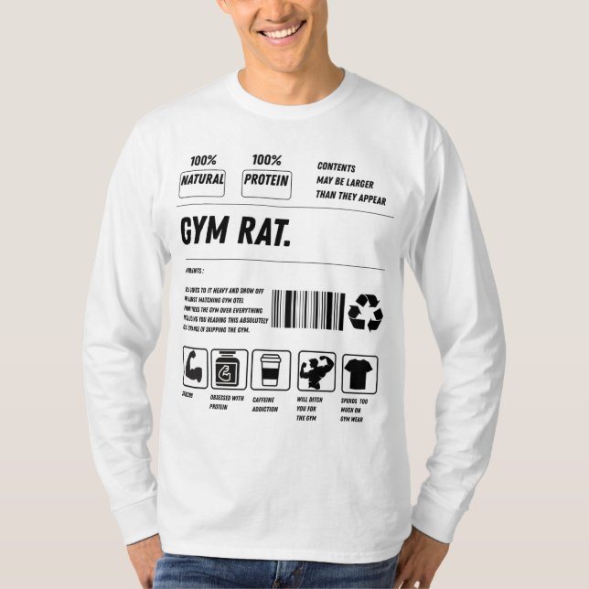 Camiseta Gym Rat Formula: Handle With Gains (Frente)