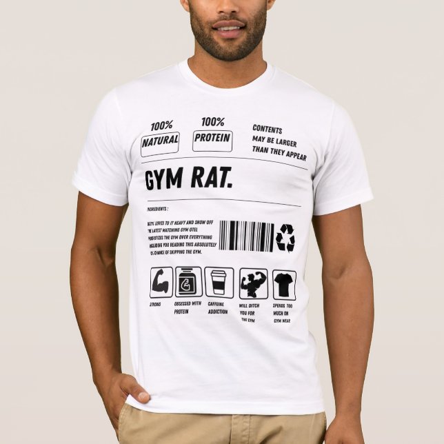 Camiseta Gym Rat Formula: Handle With Gains (Frente)